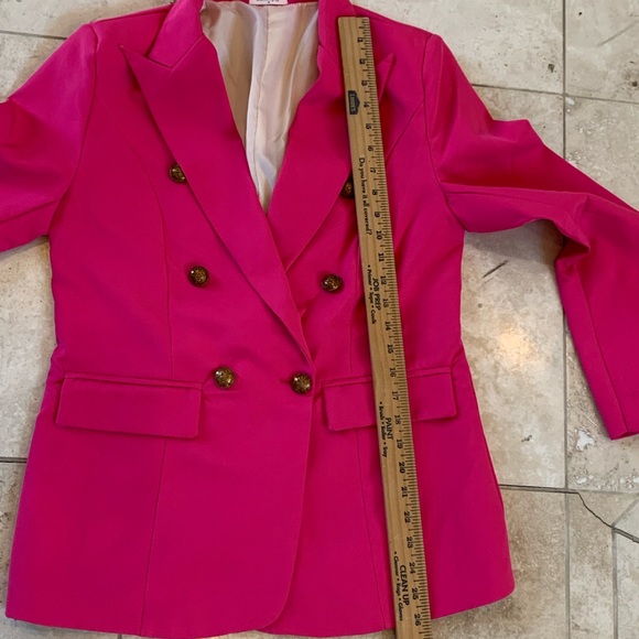 NWOT Sunday Up blazer Fuchsia pink lined jacket sz Med lightweight. - Picture 12 of 13